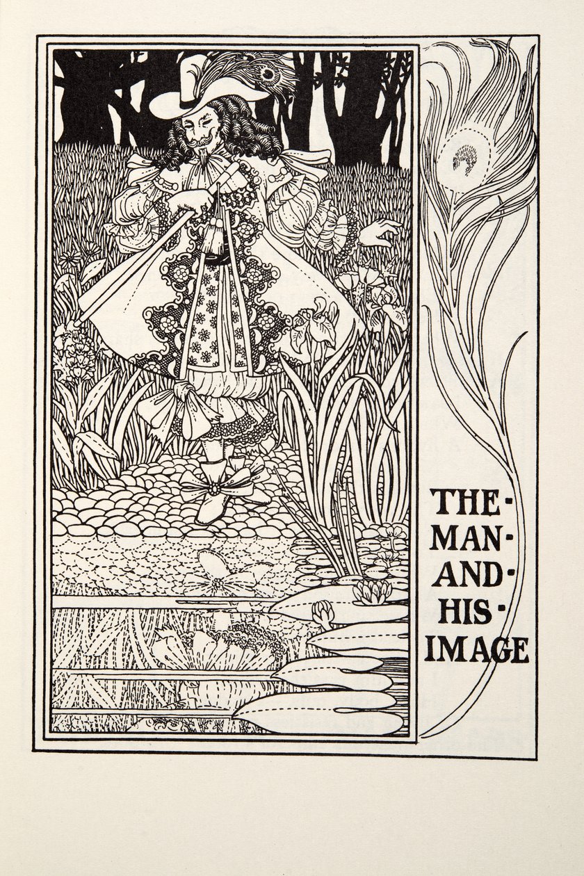Człowiek i jego wizerunek, z Fontaine Fables, wyd. 1905 (grawerowanie) autorstwa Percy J. Billingshurst