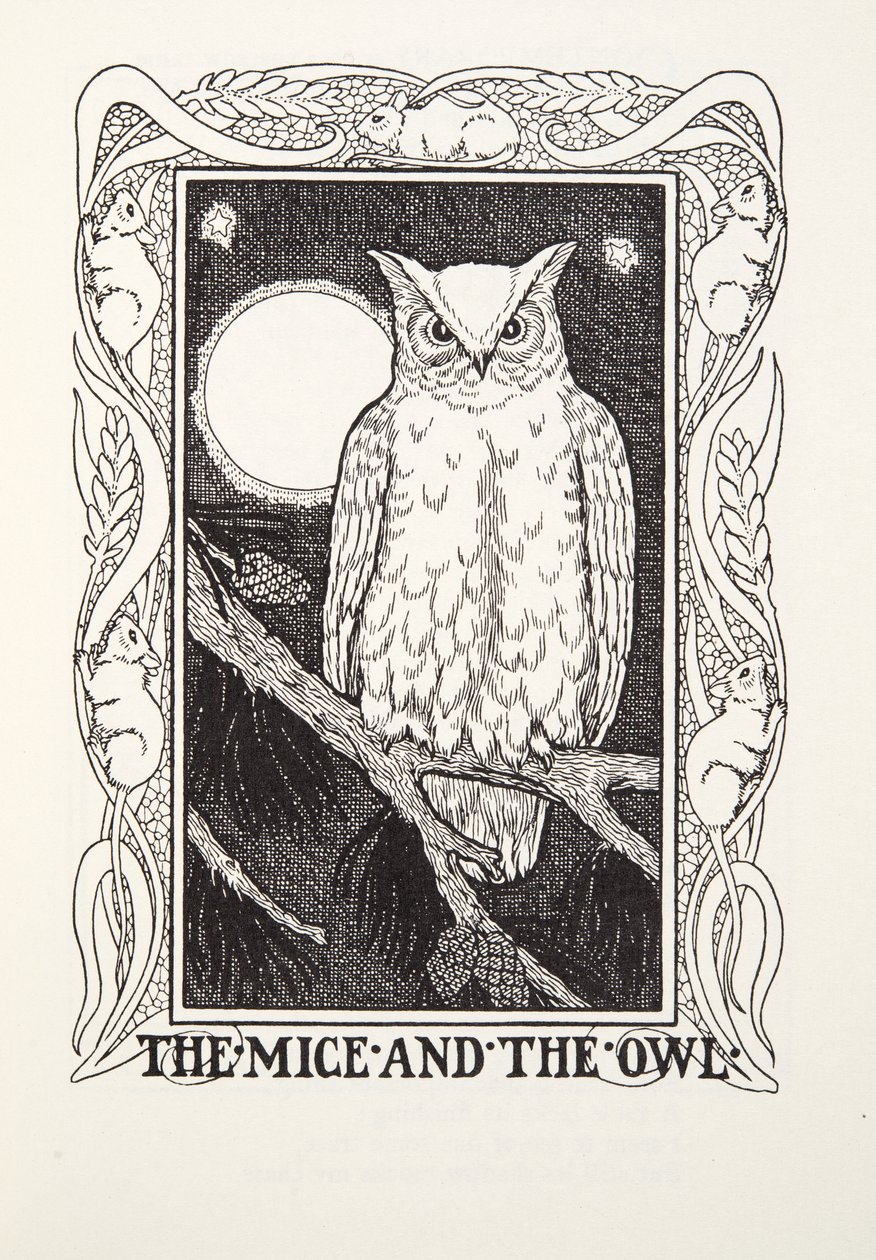 Myszy i sowa, z Fontaine Fables, wyd. 1905 autorstwa Percy J. Billingshurst