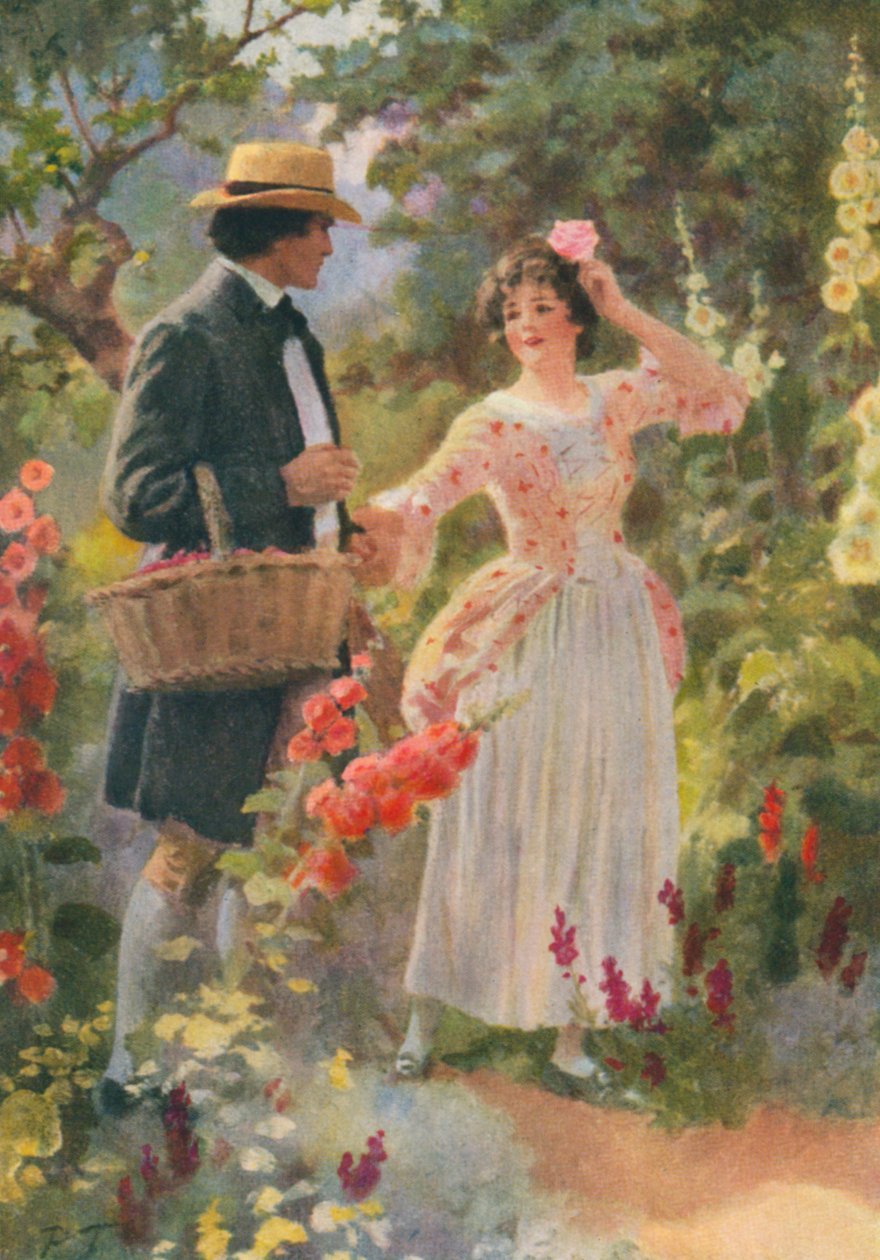 Ilustracja do książki Adam Bede autorstwa George Eliot (kolorowa litografia) autorstwa Percy Tarrant