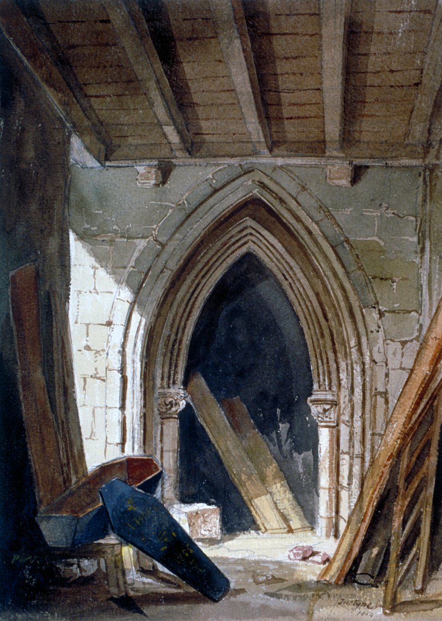 Krypta św. Anny, Blackfriars, City of London, 1854. autorstwa Percy William Justyne