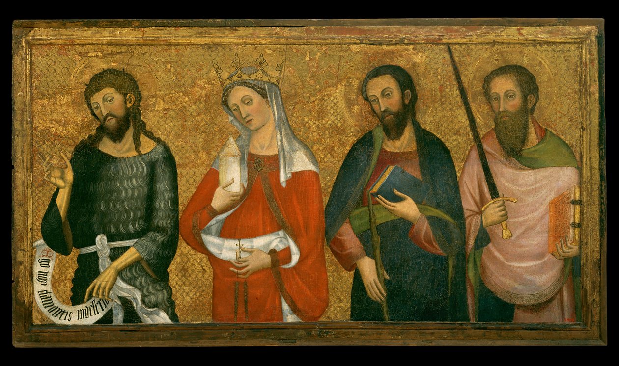 Św. Jan Chrzciciel, Św. Maria Magdalena, Św. Jakub Mniejszy i Św. Paweł autorstwa Pere Serra