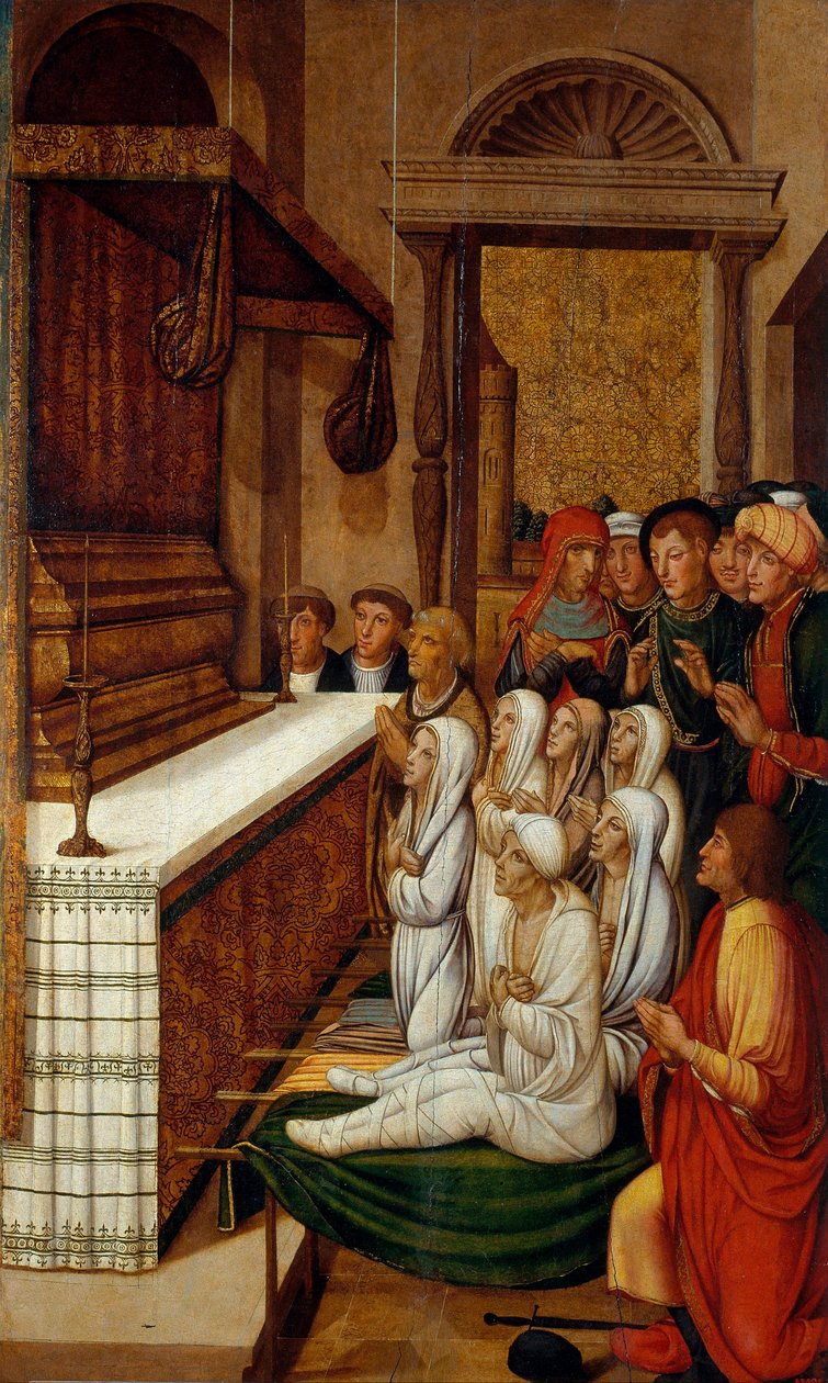 Sześć resurrections devant les reliques de saint Etienne - Sześć zmartwychwstań przed relikwiami św. Sztuka Katalonii, Barcelona autorstwa Pere (c.1502 1546) Gasco