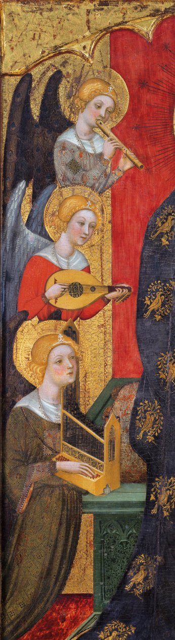 Madonna z aniołami grającymi muzykę, ok. 1380 autorstwa Pere Serra