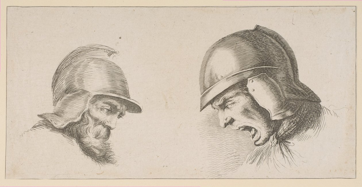 Dwie Głowy Dawnych Żołnierzy, po 1641 r. autorstwa Peregrine Lovell