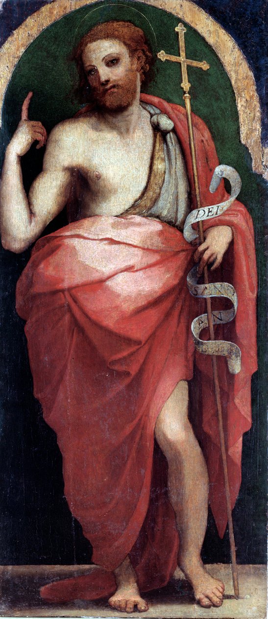 Św. Jan Chrzciciel, panel boczny (olej na drewnie, ok. 1535) autorstwa Perino del Vaga