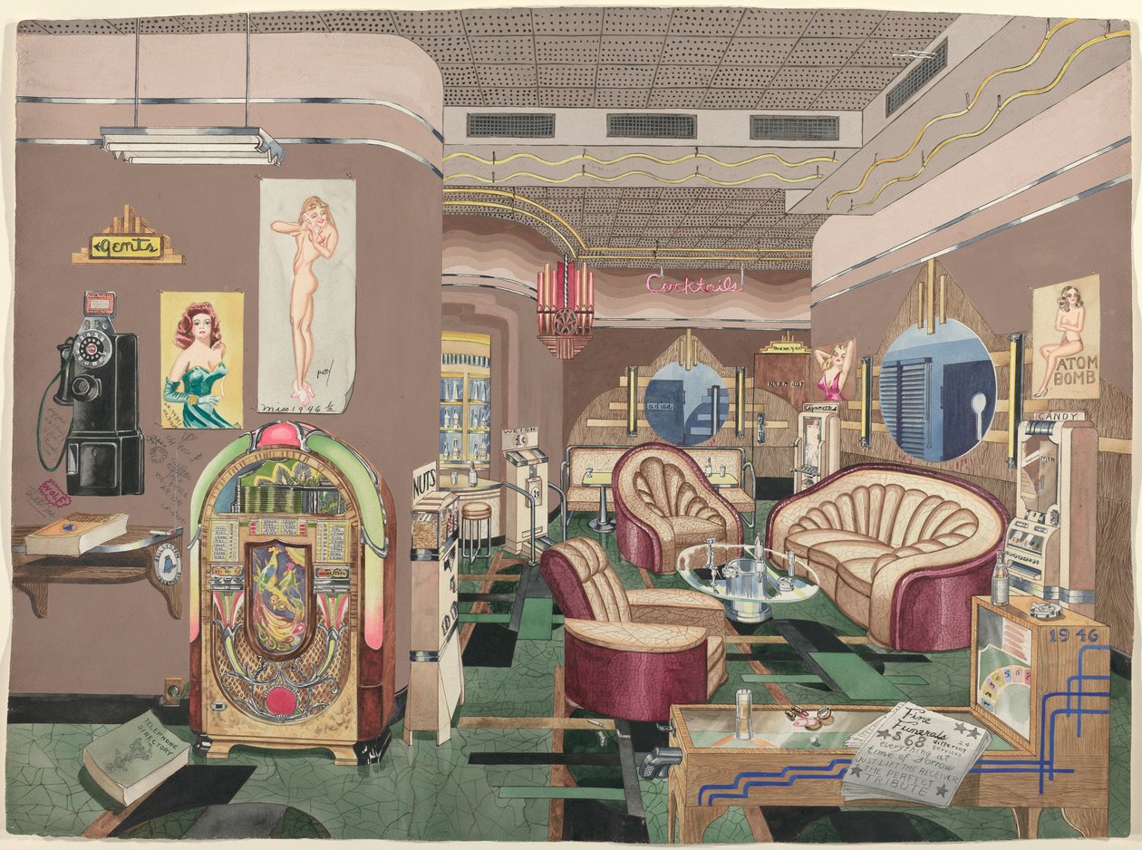 Bar koktajlowy, 1946 autorstwa Perkins Harnly