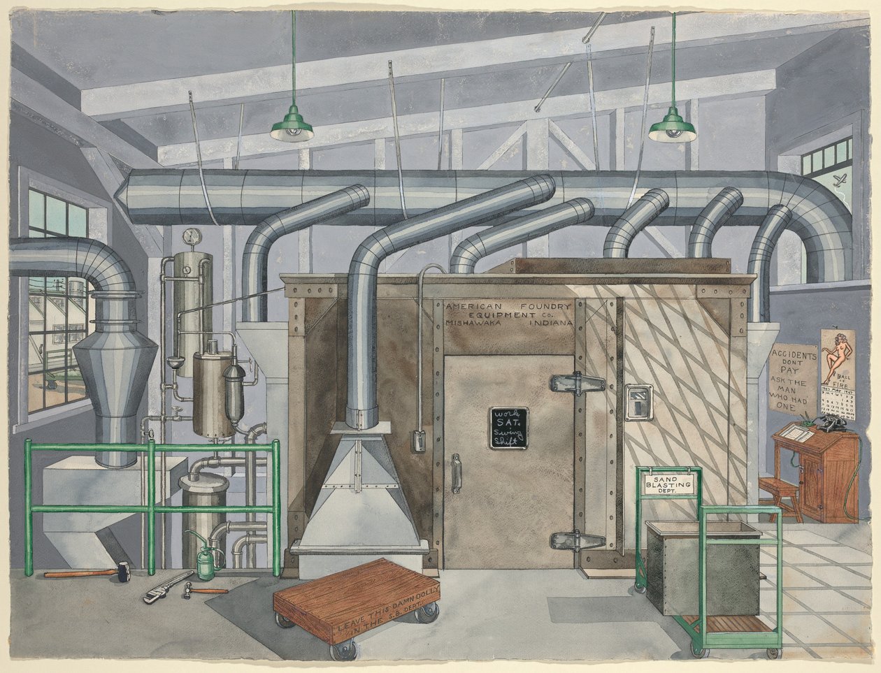Zewnętrzna komora do piaskowania, 1935 autorstwa Perkins Harnly