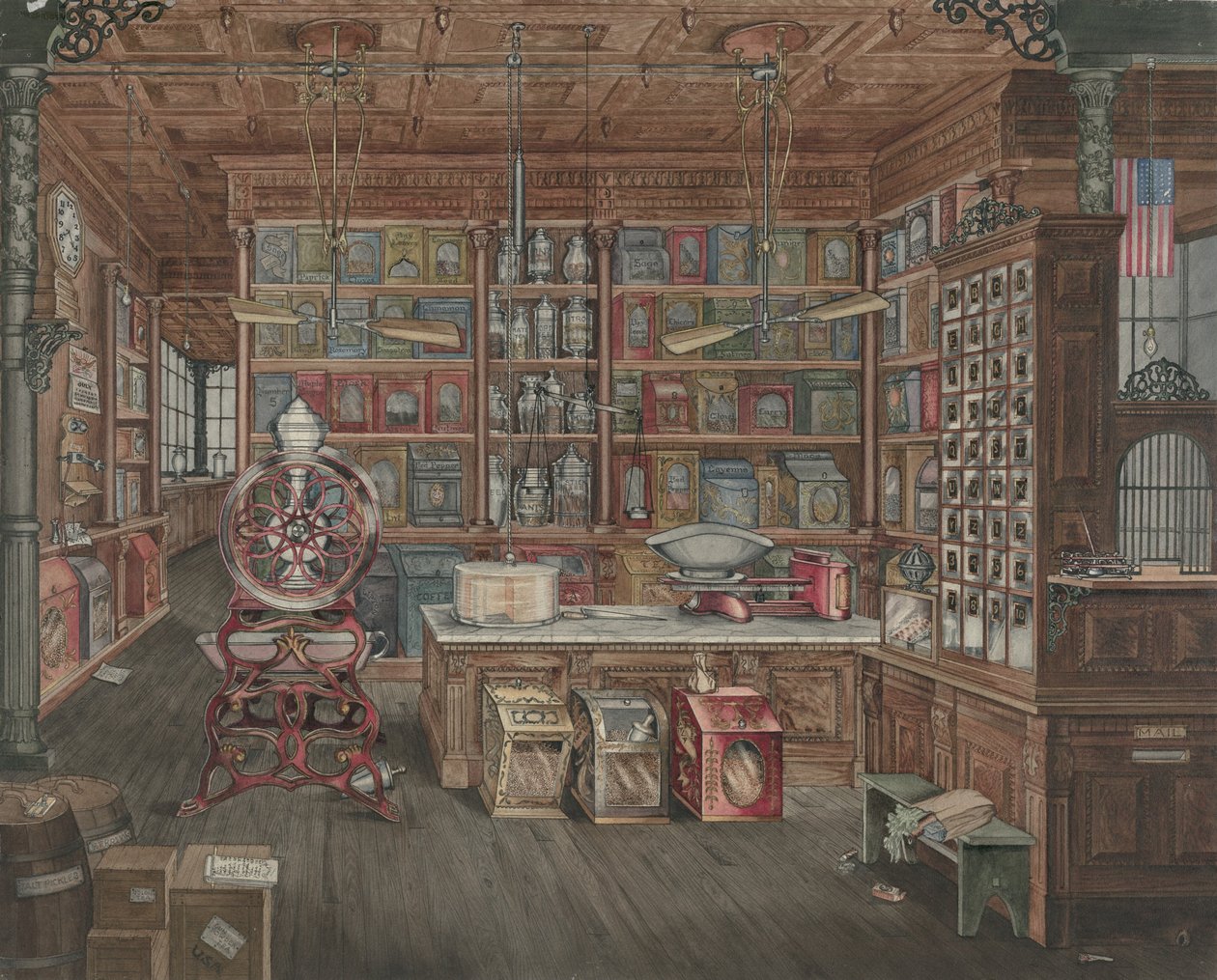 Sklep spożywczy, 19351942. autorstwa Perkins Harnly