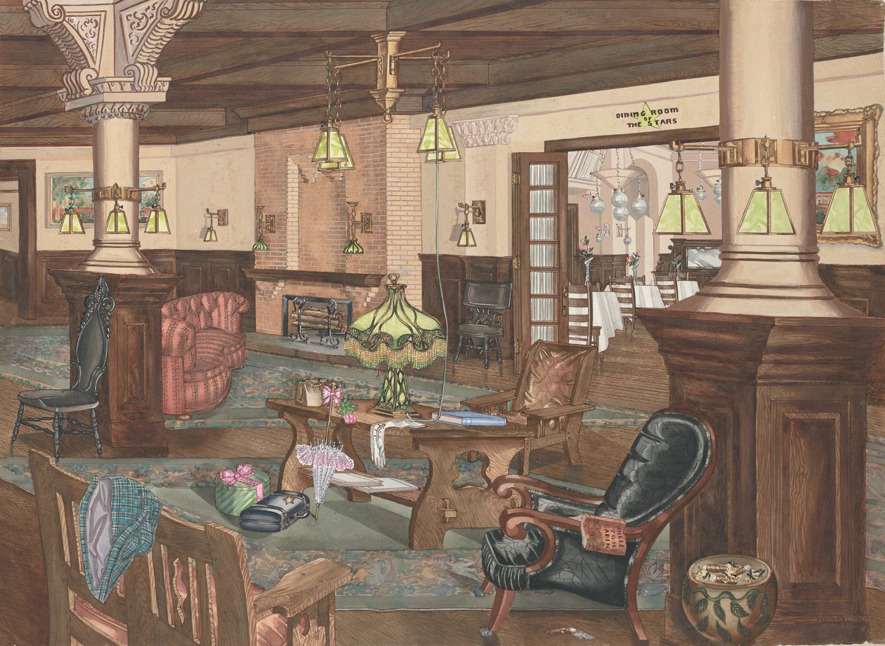 Hol Hollywoodzkiego Hotelu, 1902, ok. 1902 r. 1946. autorstwa Perkins Harnly