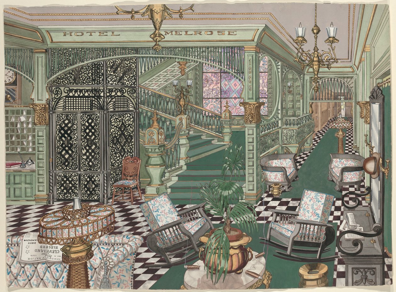 Hol hotelu Melrose, 1880 autorstwa Perkins Harnly