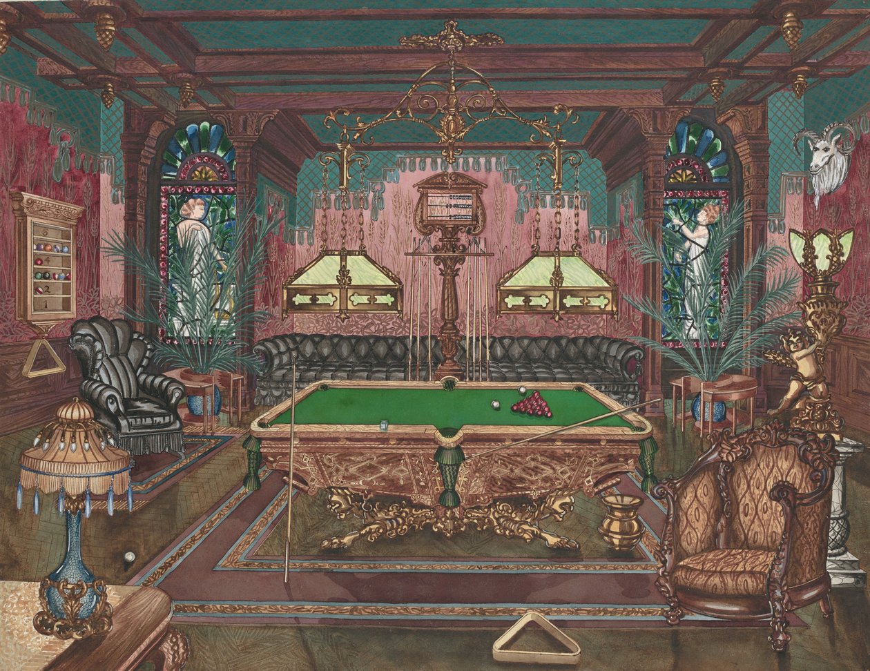 Sala bilardowa, 1890, 19351942. autorstwa Perkins Harnly