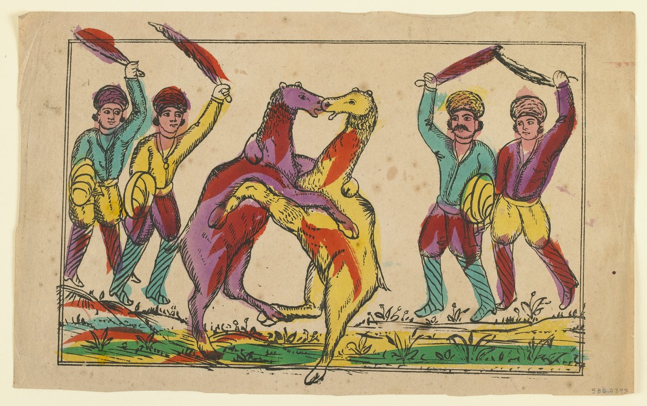 Walka na wielbłądach, koniec XIX wieku autorstwa Persian School