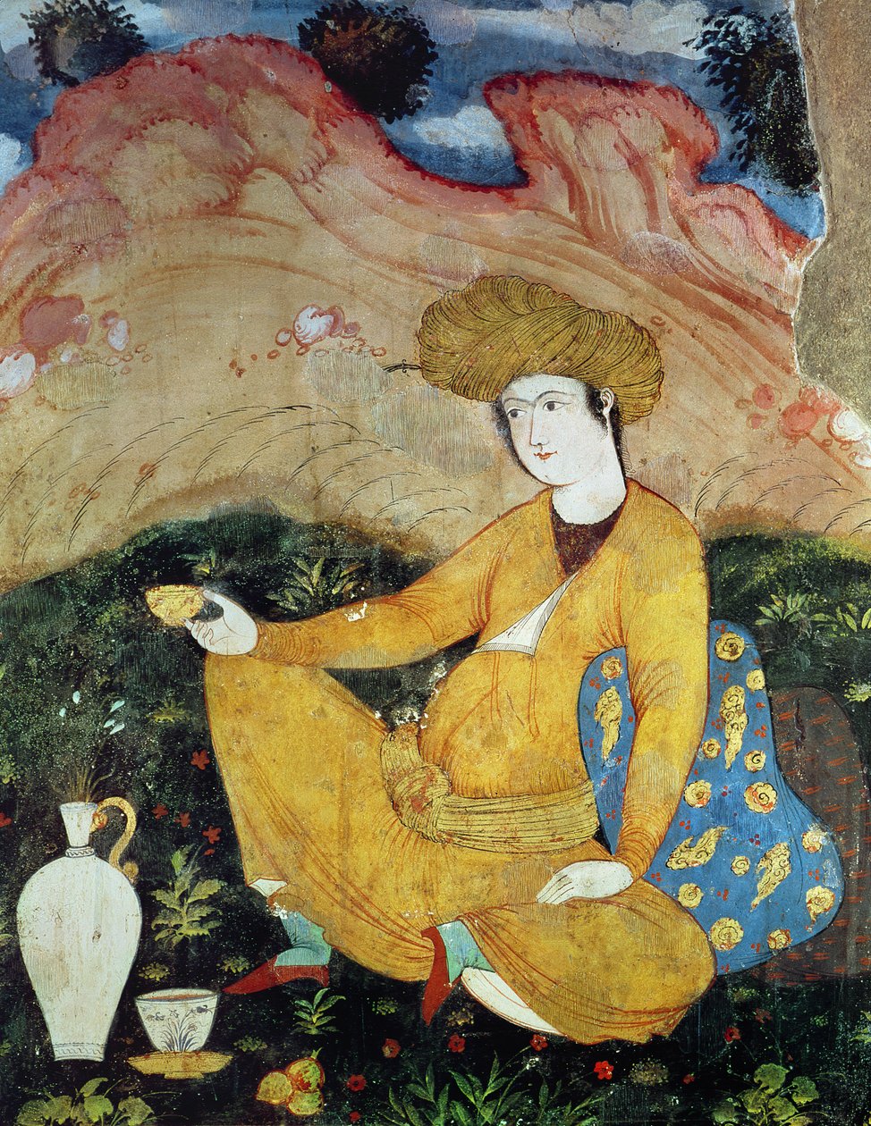 Dworzanin z dworu Szacha Abbasa I (1588-1629) autorstwa Persian School