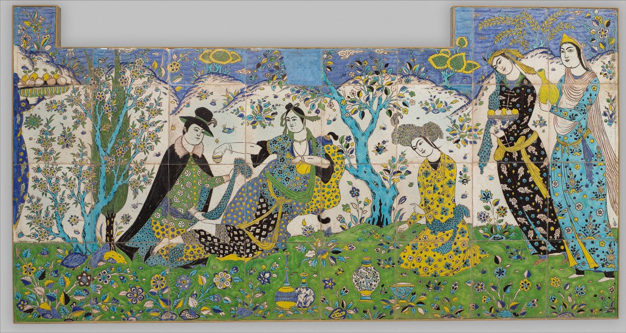 Spotkanie w ogrodzie, 1640-50 autorstwa Persian School
