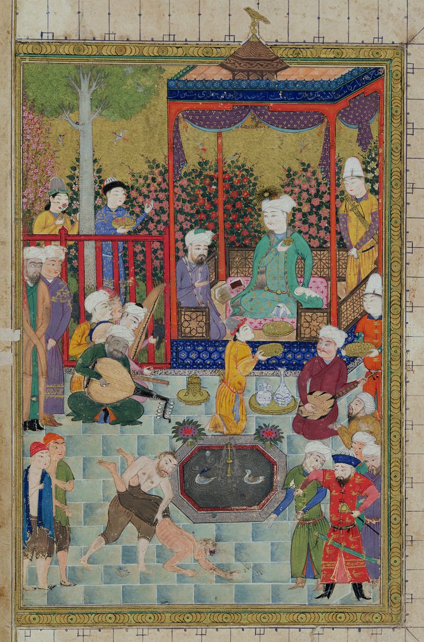 Ms C-822 fol.1v Książęce przyjęcie, ilustracja z 