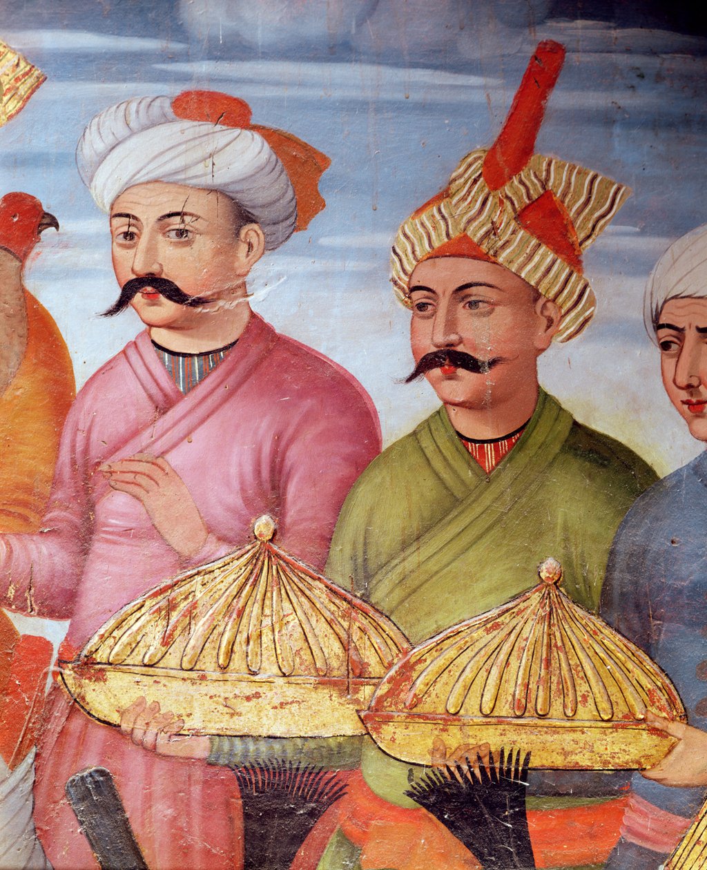 Ofiarowanie nosicieli w recepcji dla ambasadora Wielkiego Mogula na dworze szacha Tahmaspa, 1573-76 (szczegóły z 222701) autorstwa Persian School