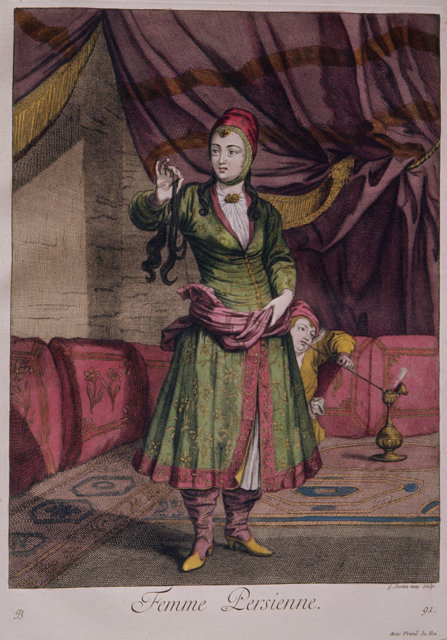 Portret damy z Księgi wzorów, 1712-13 autorstwa Persian School