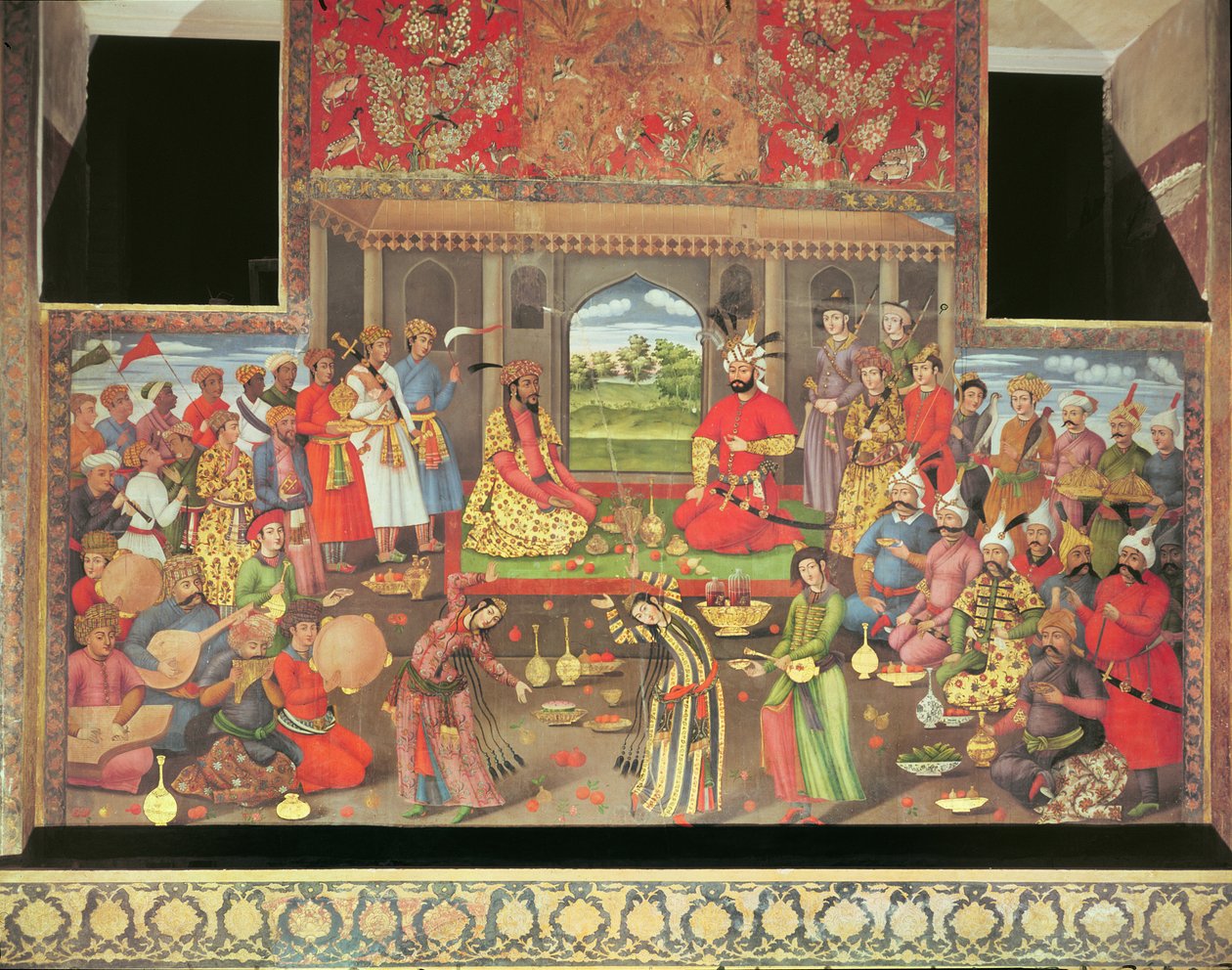 Przyjęcie dla Ambasadora Wielkiego Mogula na Dworze Szacha Tahmaspa, 1573-76 autorstwa Persian School