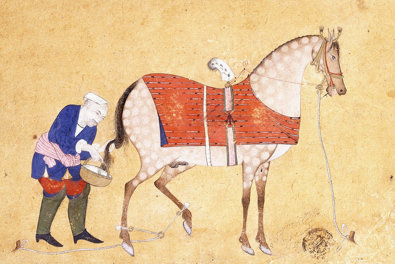Pan młody z koniem, 1694 autorstwa Persian School