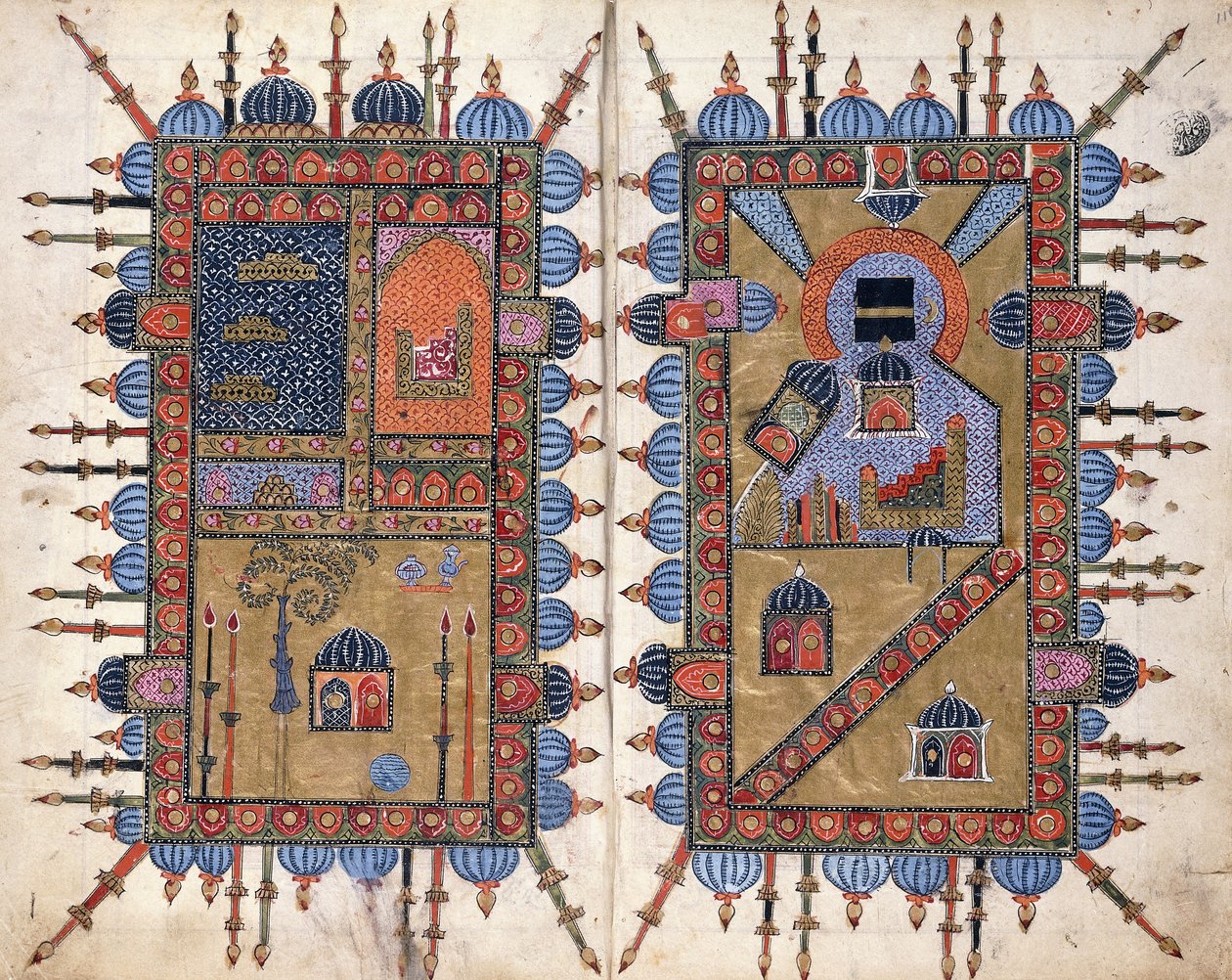 Dublury dekoracyjne z „Dala”il al-Khayrat”, ok. 1800 autorstwa Persian School