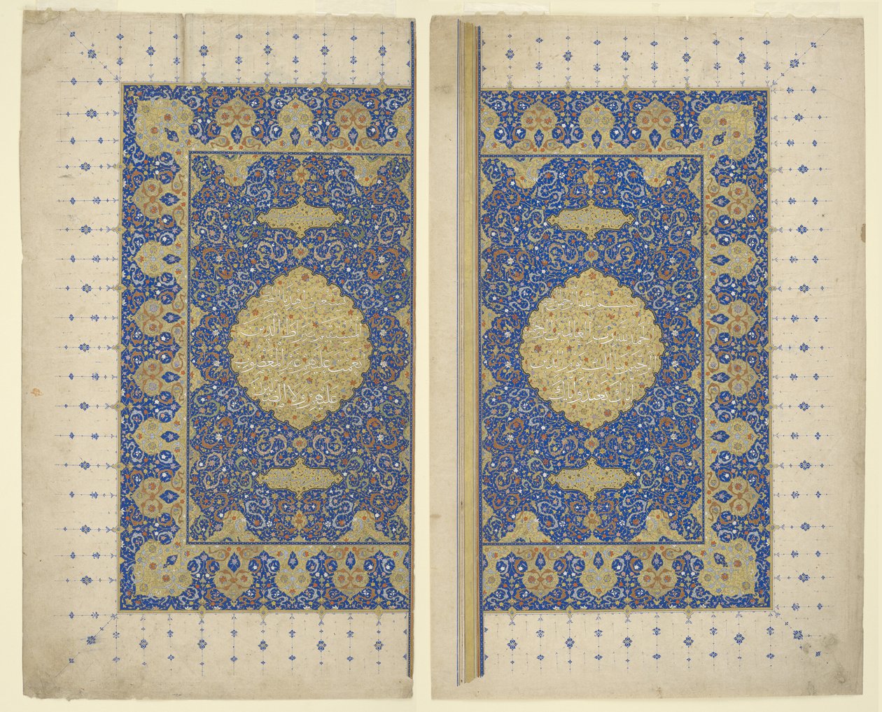 Dwustronicowy frontispis z Koranu, ok. 1550 autorstwa Persian School