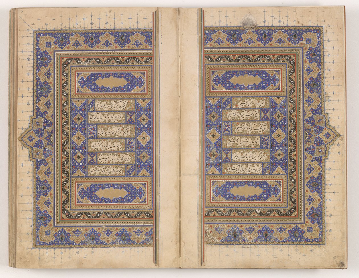 Podwójna strona Makhzan al-asrar autorstwa Persian School