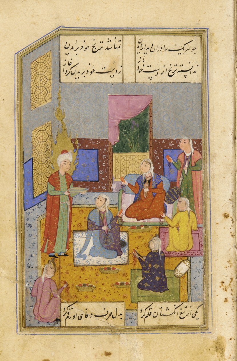 Egipcjanki pocięły sobie ręce na widok urody Yusufa, ok. 1565-70 autorstwa Persian School