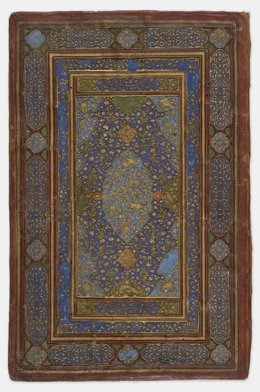 Wewnątrz okładki książki, 1500-30 autorstwa Persian School