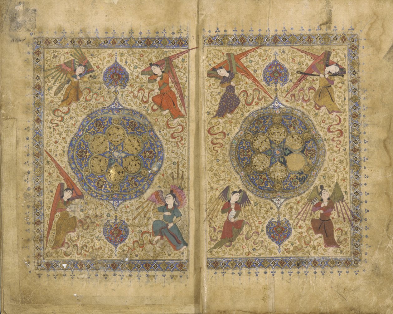 Khamasa i Dewan, Khawaju Kirmani autorstwa Persian School
