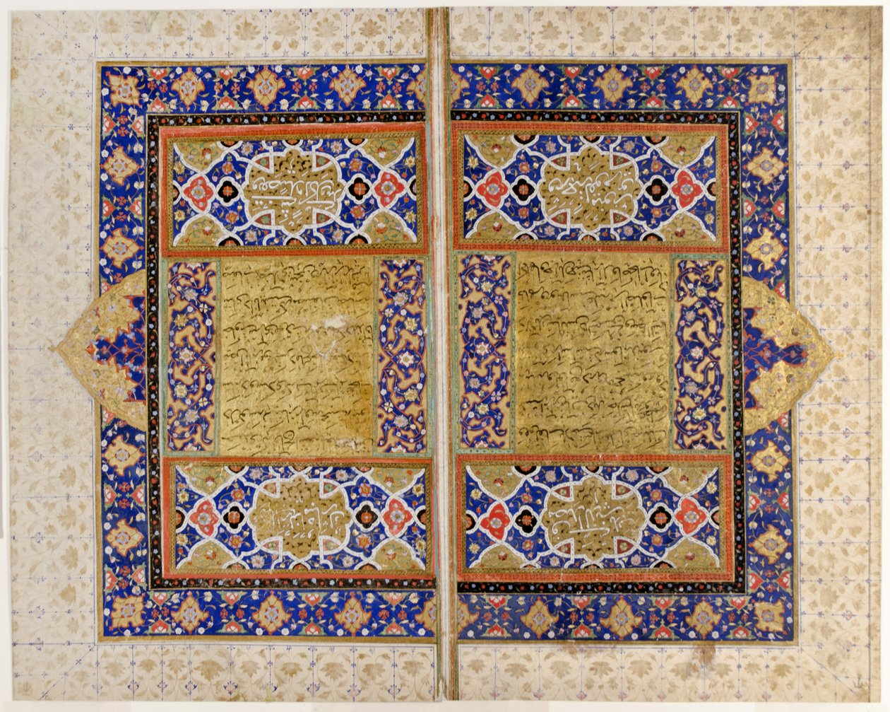 Frontyspis Koranu (nieprzezroczysta toaleta, tusz i złoto na papierze) autorstwa Persian School