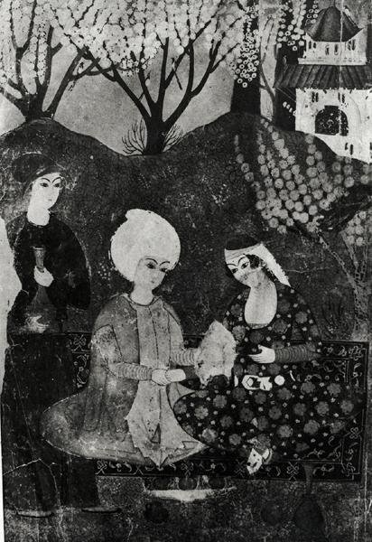 Mężczyzna i kobieta w ogrodzie autorstwa Persian School