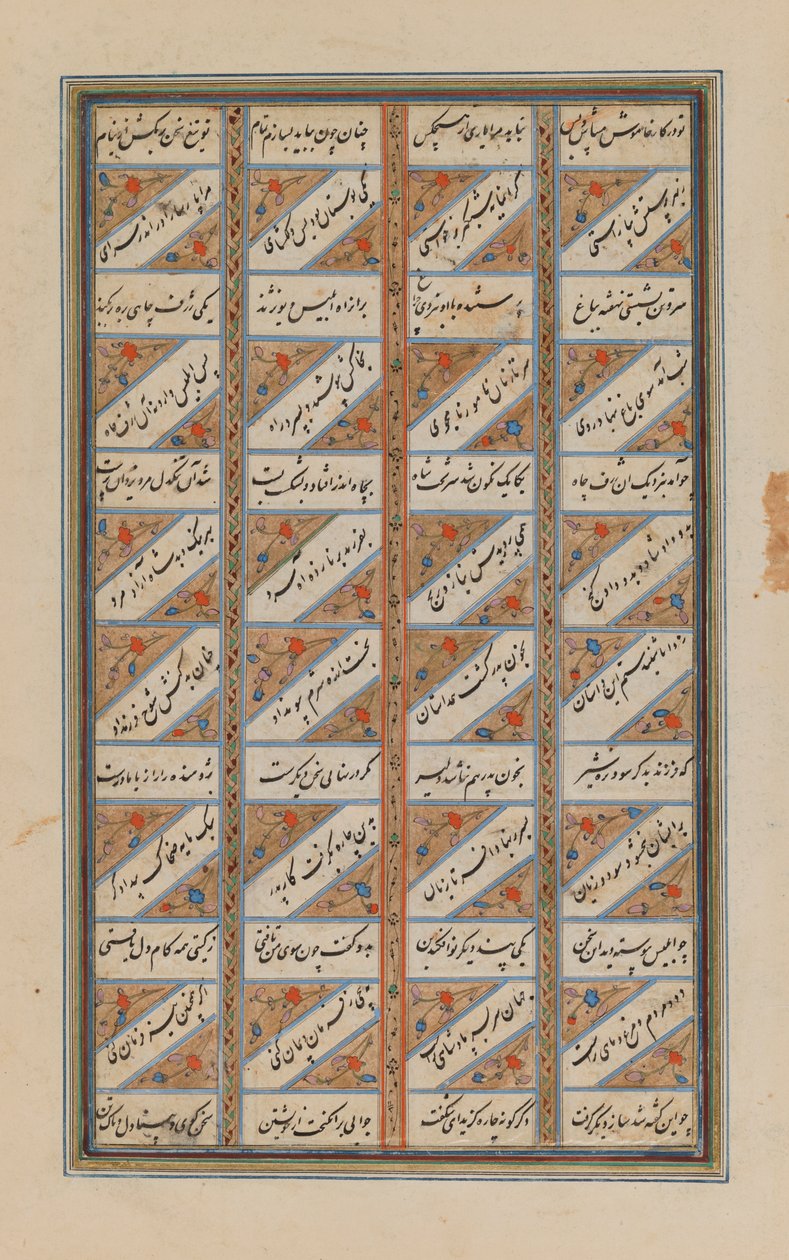 Na dużym liściu Shahnameh autorstwa Ferdowsi (atrament i złoto na papierze) autorstwa Persian School