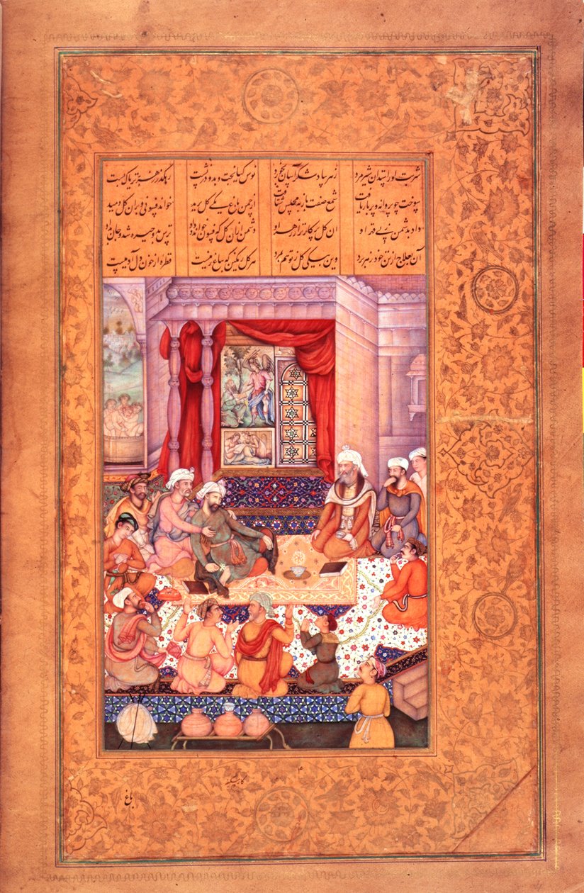 Lub 6810 fol.23v Dwóch rywalizujących lekarzy z „Khamsy” Nizami autorstwa Persian School