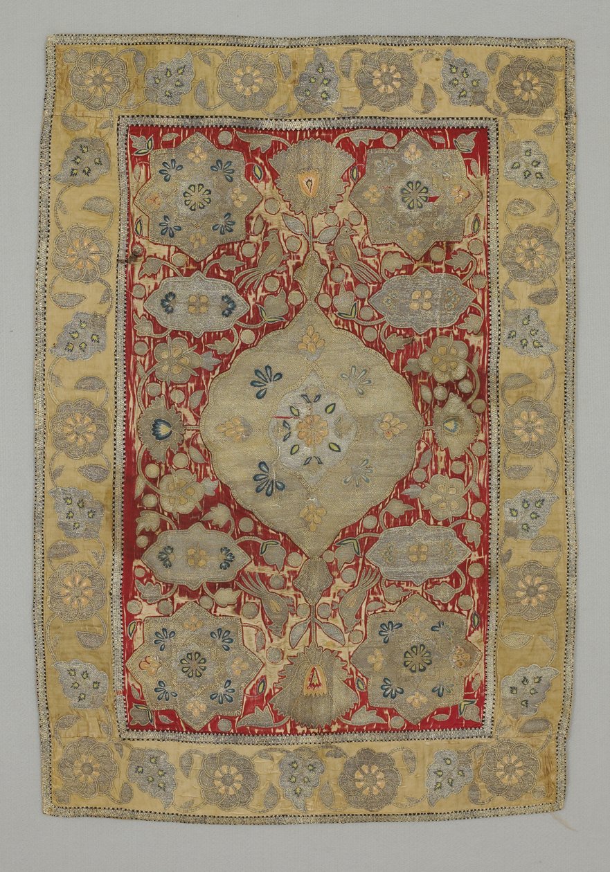 Panel - papuga na powtórce rozpylonej róży autorstwa Persian School