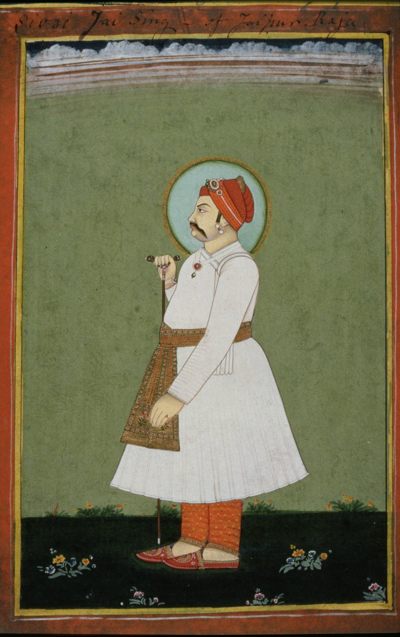 Portret Maharajy Jai Singha II (1700-44) z Jaipuru autorstwa Persian School