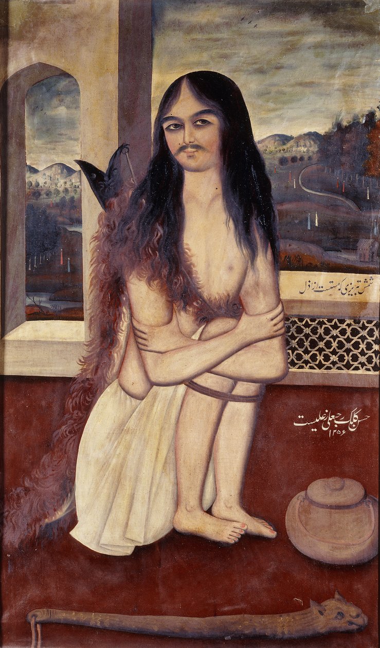 Portret Shamsiego Tabriziego, derwisza, ok. 1840-1 autorstwa Persian School