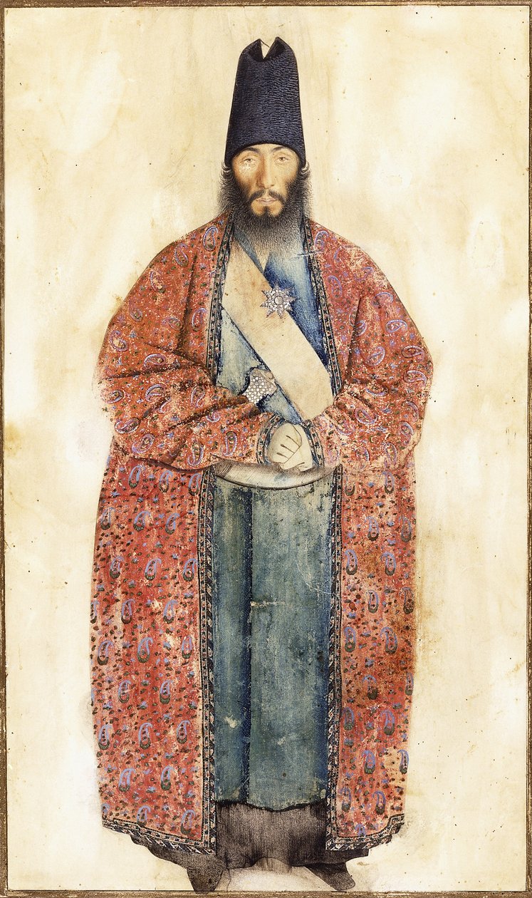 Portret zmarłego Sama Khana Ilkhaniego, XIX w. autorstwa Persian School