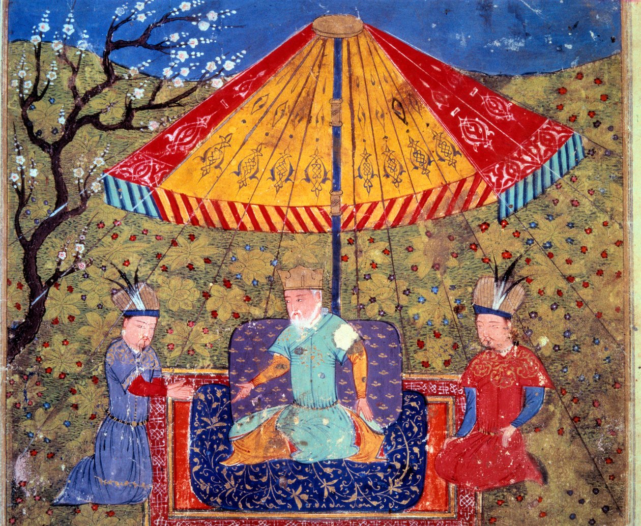 Reprezentacja cesarza mongolskiego Czyngis-chana autorstwa Persian School