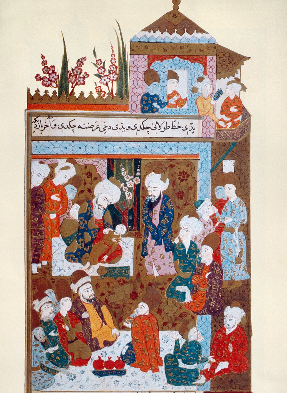 Rumi leczący starszego syna Arifa, koniec XVI wieku autorstwa Persian School