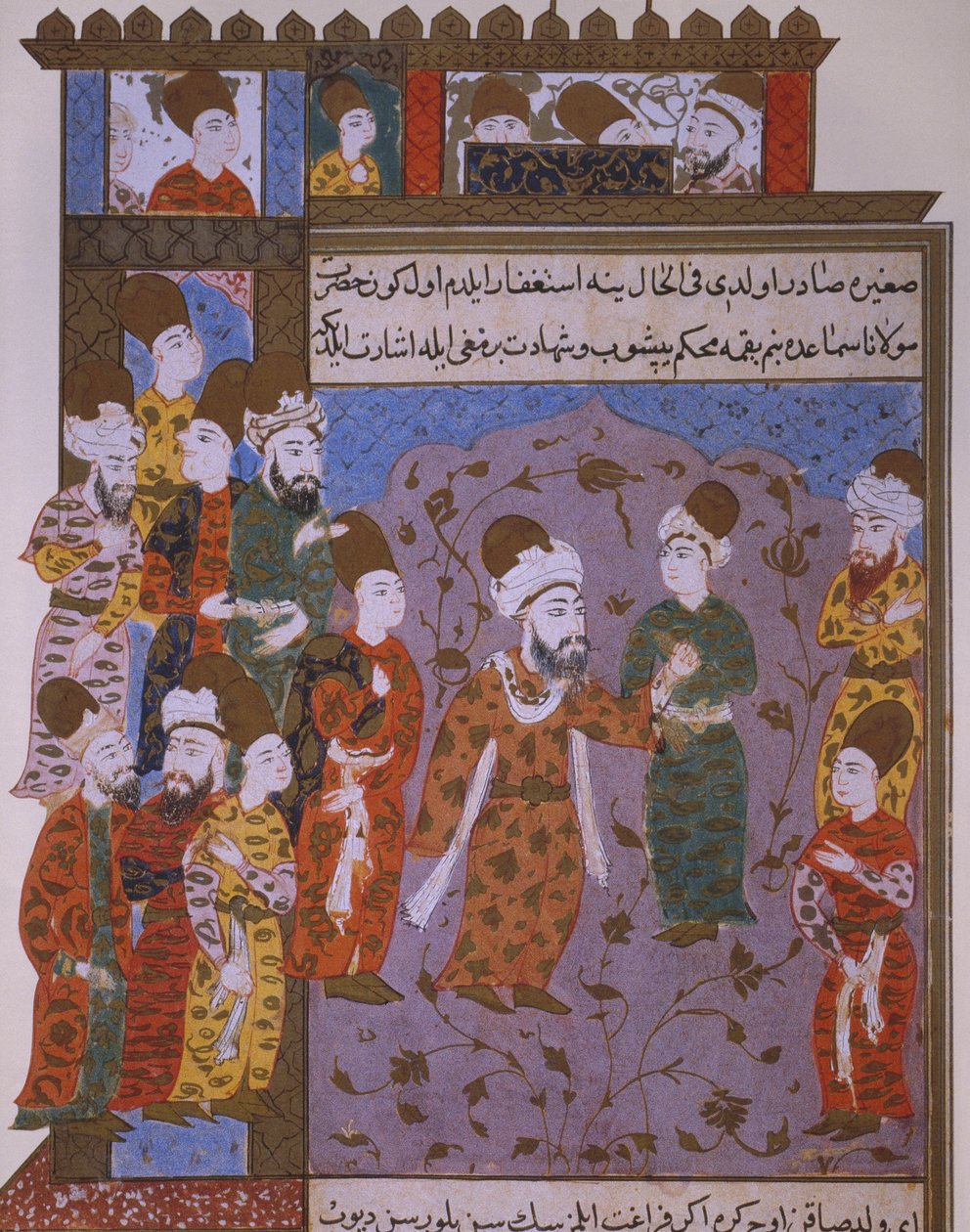 Rumi ostrzegający swojego syna Veleda przed grzechem, koniec XVI wieku autorstwa Persian School