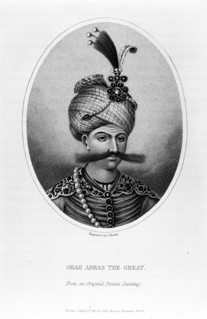 Szach Abbas Wielki, grafika wykonana przez C. Heatha, 1815 autorstwa Persian School