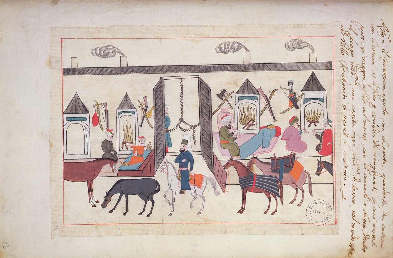 Zatrzymaj się w Caravan Seraglio autorstwa Persian School