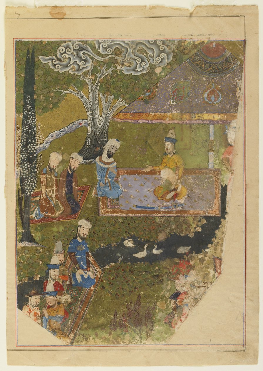Timur udziela audiencji z okazji wstąpienia na tron w Balch, 1436 autorstwa Persian School