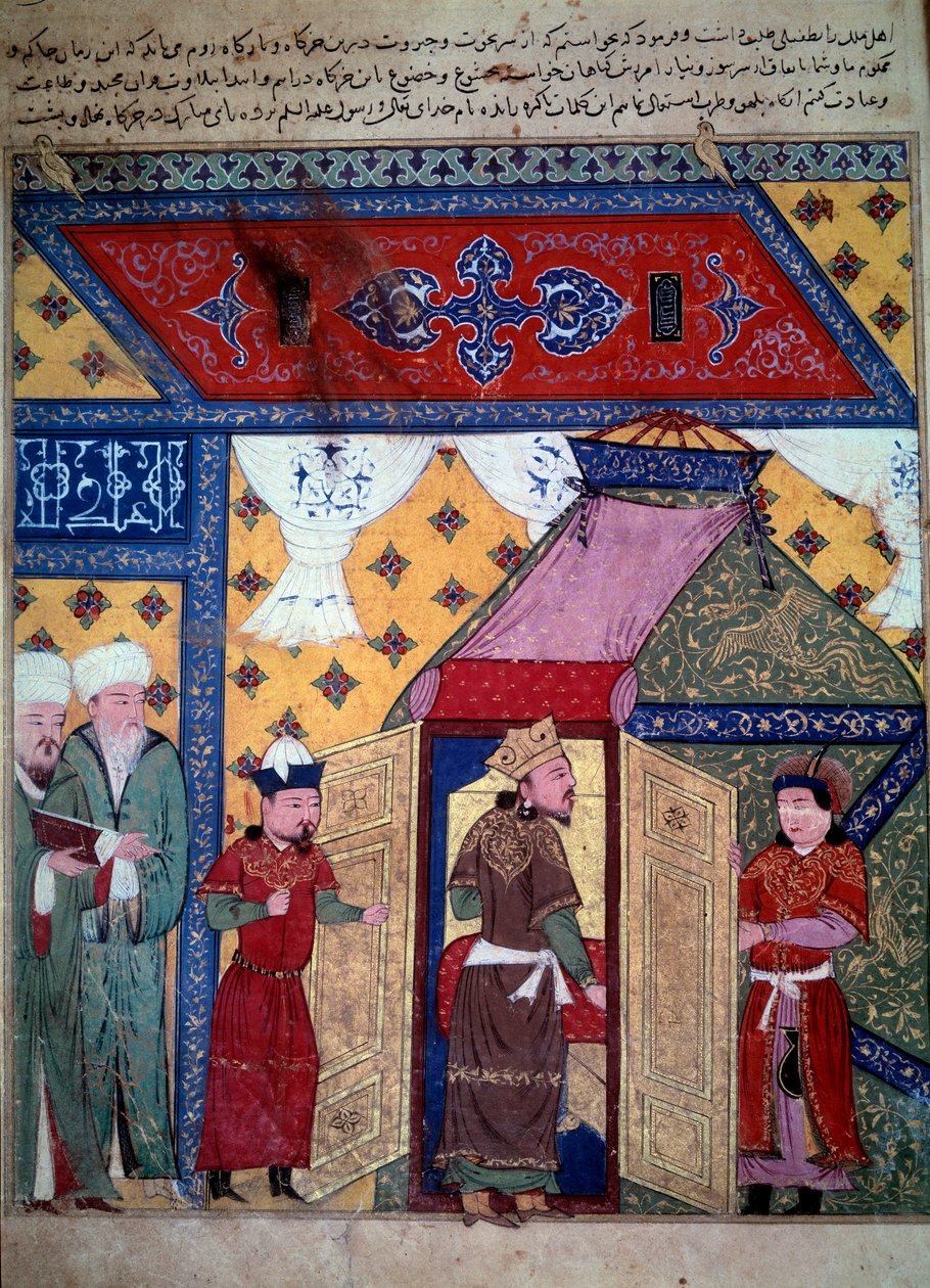władca Ghazan (Ghazan Khan lub Ghazan Mahmud, syn Arghouna i ilchan z Persji autorstwa Persian School