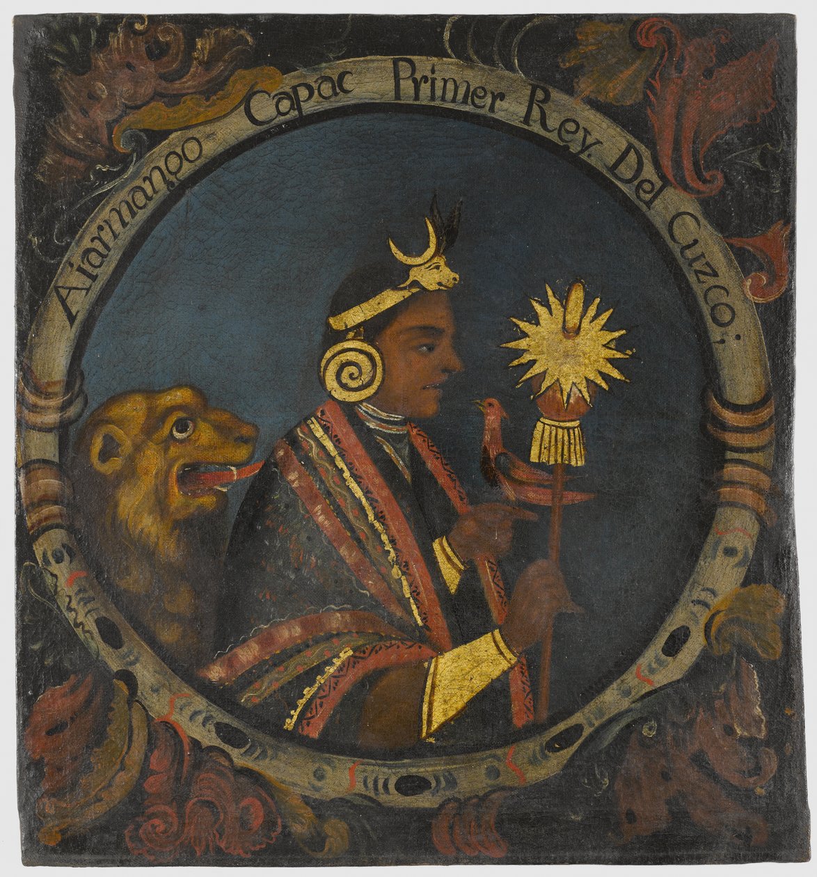 Manco Capac, 1. król Inków, połowa XVIII wieku autorstwa Peruvian School