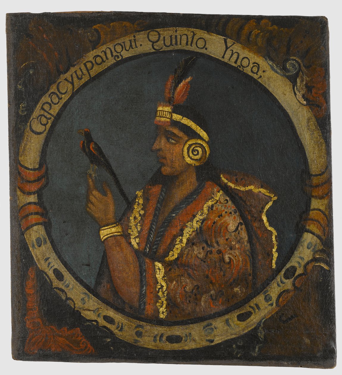 Capac Yupanqui, piąty król Inków, połowa XVIII wieku autorstwa Peruvian School
