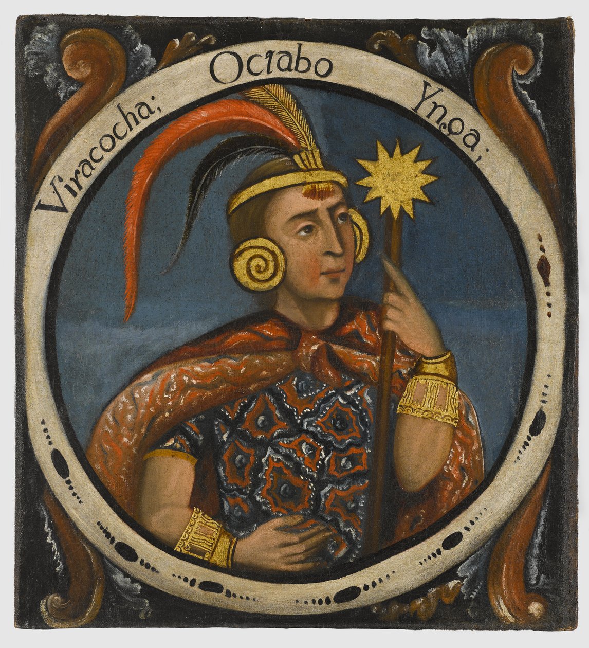 Viracocha, ósmy królowie Inków, połowa XVIII wieku autorstwa Peruvian School