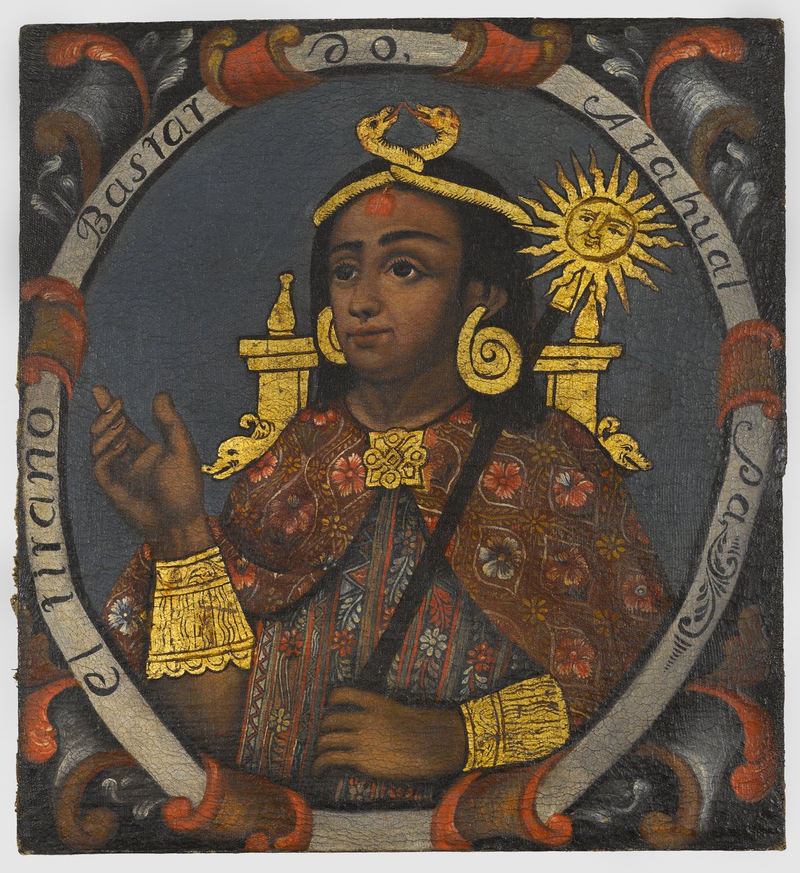 Atahualpa (ok.1502-33) XIV i ostatni król Inków, połowa XVIII wieku autorstwa Peruvian School