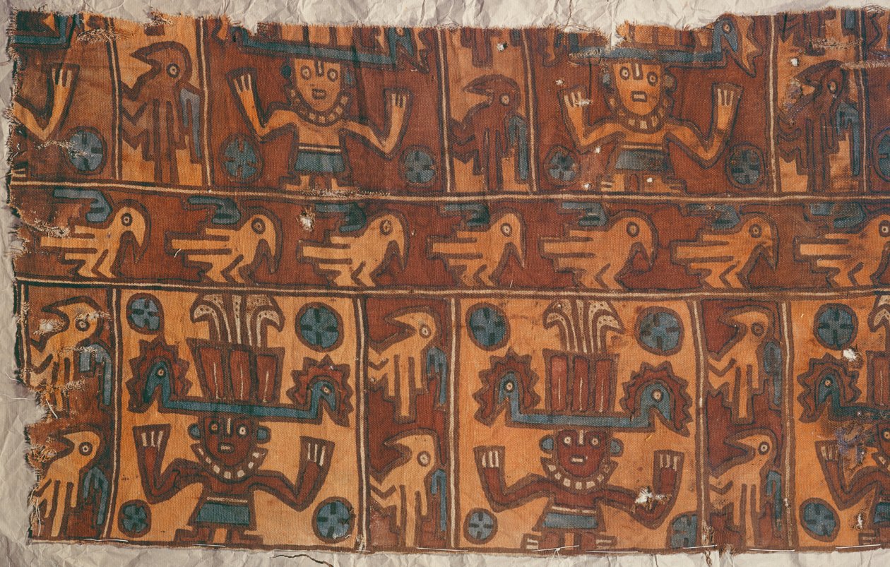 Tkanina z bogami i ptakami, Kultura Tiahuanaco (tekstylna) autorstwa Peruvian School