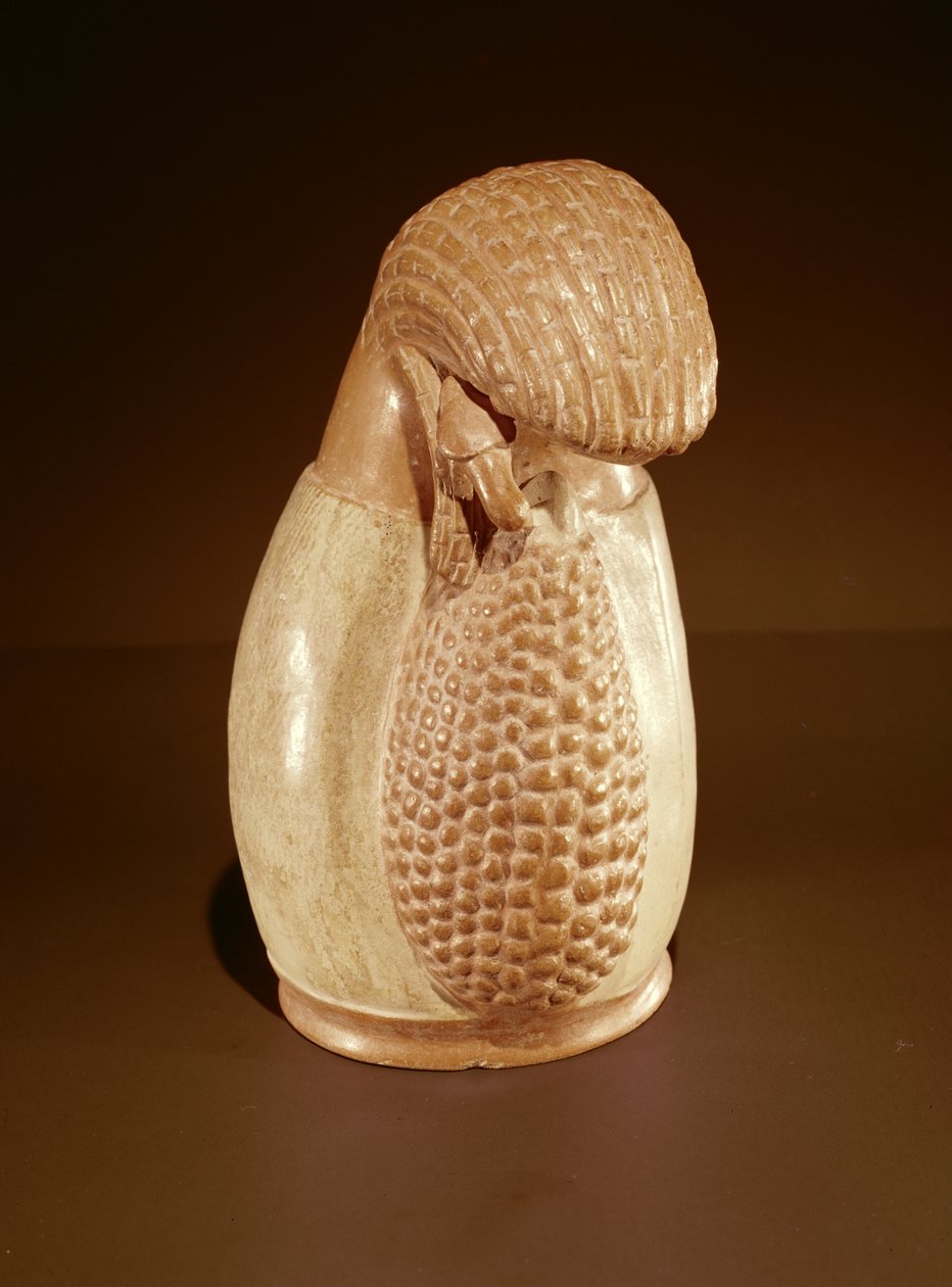 Inkaskie naczynie ceramiczne w kształcie kolby kukurydzy (ceramiczne) autorstwa Peruvian School
